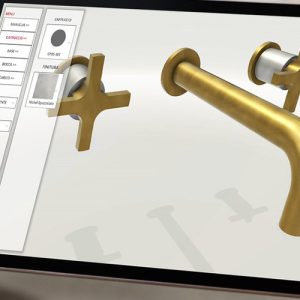 Configuratore 3D rubinetteria su tablet
